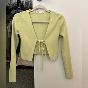 Light lime green crop cardigan